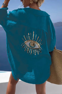 Samira - Leichtes Oversize-Shirt in Blau