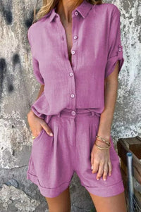 Linnea™ - Luftiges Leinen-Set in Rosa