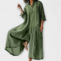 Peyton - Bequemer, lockerer Jumpsuit in Grün