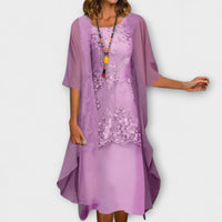 Danielle - Elegantes zweiteiliges Chiffonkleid in Violett