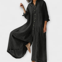 Peyton - Bequemer, lockerer Jumpsuit in Schwarz