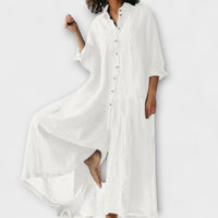 Peyton - Bequemer, lockerer Jumpsuit in Weiß