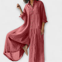 Peyton - Bequemer, lockerer Jumpsuit in Rosa