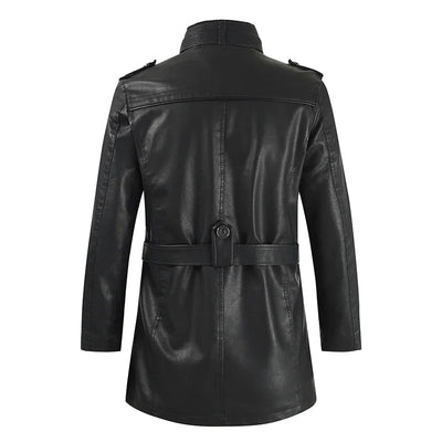Paulin® | Elegante lange Motorradlederjacke