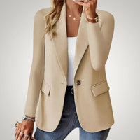 Maja | Damen Lässiger Reverskragen Taillierter Blazer in Beige