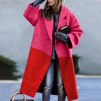 Marlene | Damen Lang Oversize Wollmantel in Rot