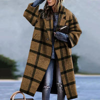 Marlene | Damen Lang Oversize Wollmantel in Braun