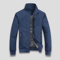 Mats | Herren leichte Reißverschlussjacke Stehkragen in Blau