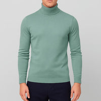 Matthias | Herren Klassischer Langärmliger Rollkragenpullover in Grün