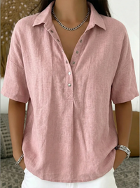 Merle | Klassische Hemdkragen Bluse in Rosa