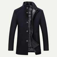 Michael | Herren Klassischer Gefütterter Trenchcoat in Blau