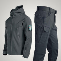 Michael | Herren Taktische Funktionale Kapuze Jacke in Grau