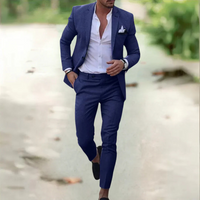 Yaron | Herren Anzug Komplett Set | Business Outfit in Blau