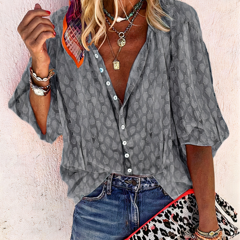 Modische Damenbluse in Übergröße | Kurzarm