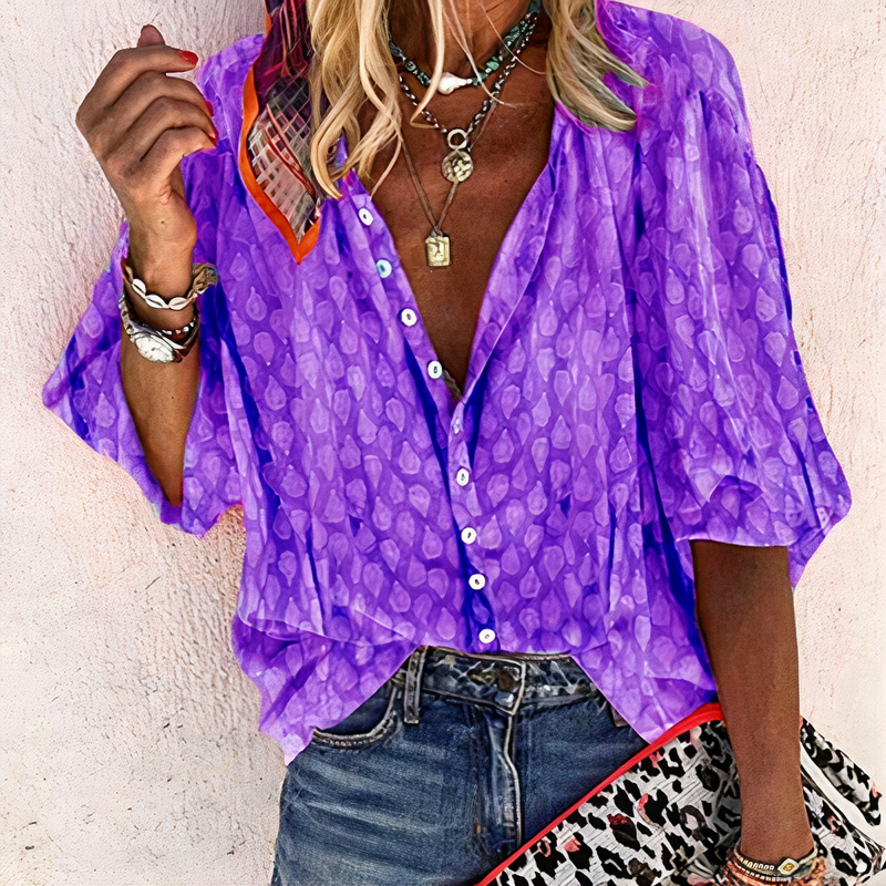 Modische Damenbluse in Übergröße | Kurzarm