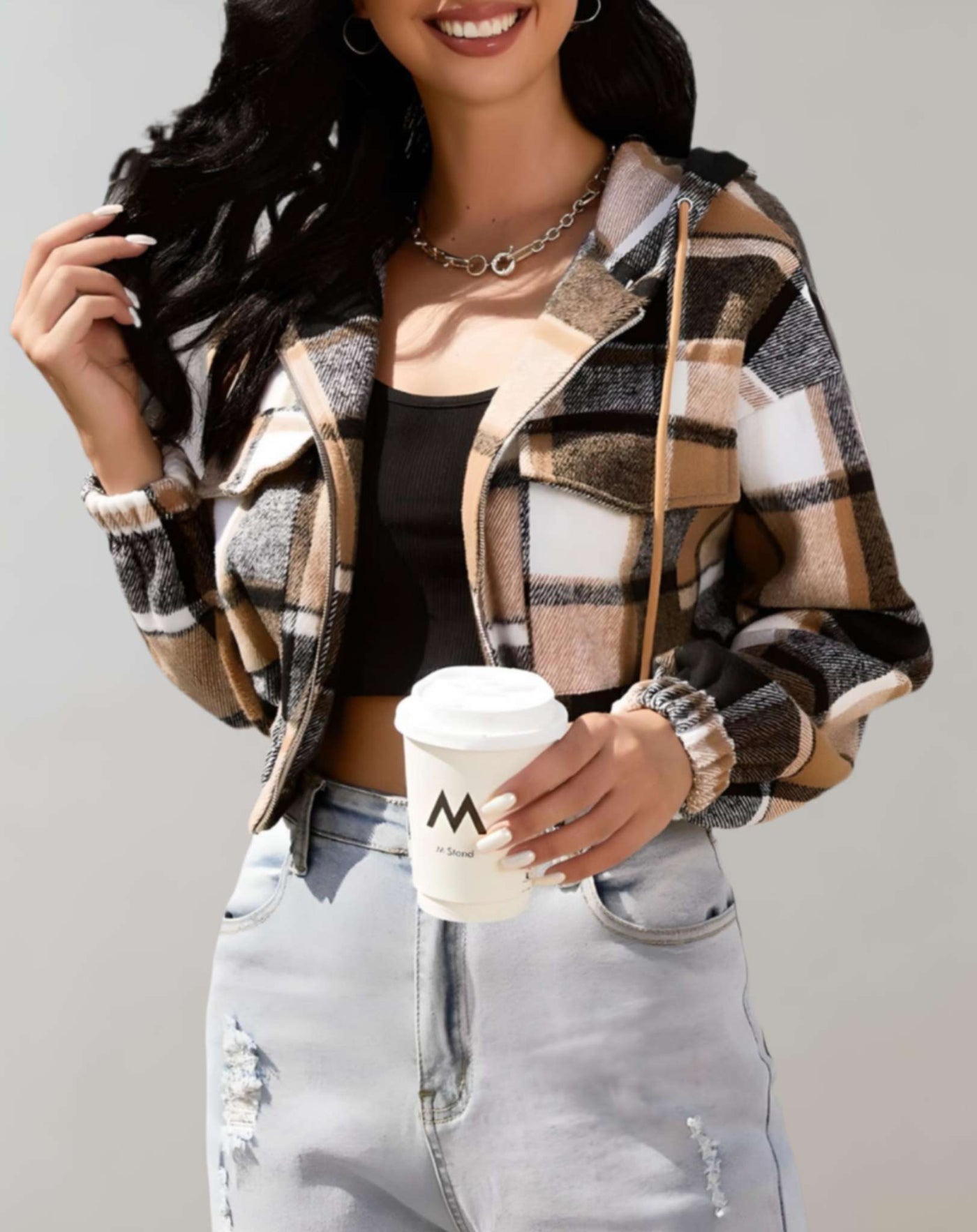 Modische karierte Jacke für Frauen - Jodie