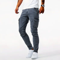 Herren Cargo Hose Slim Fit | Stretch Bequem in Grau