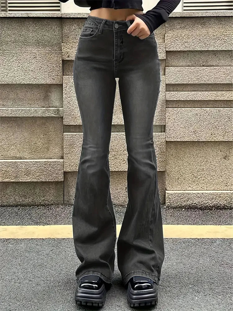 High-Waist-Jeans mit geradem Bein für Damen