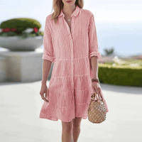 Lolita | Leichtes gestreiftes Kleid in Rot