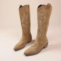 Damen Kniehohe Cowboystiefel | Trendig in Dunkelbraun