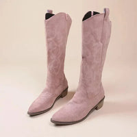 Damen Kniehohe Cowboystiefel | Trendig in Rosa