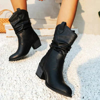 Damen Winter Stiefel | Kurz mit Absatz in Schwarz