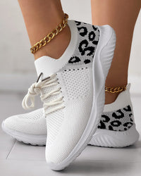 Karin Atmungsaktive Sneakers mit Leopardenmuster in Beige