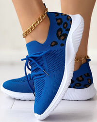 Karin Atmungsaktive Sneakers mit Leopardenmuster in Blau