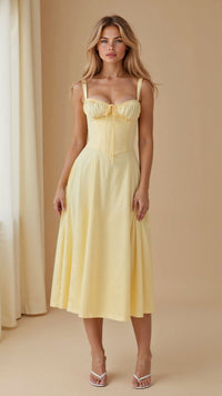 Kiana | Taillenkleid in Hellgelb