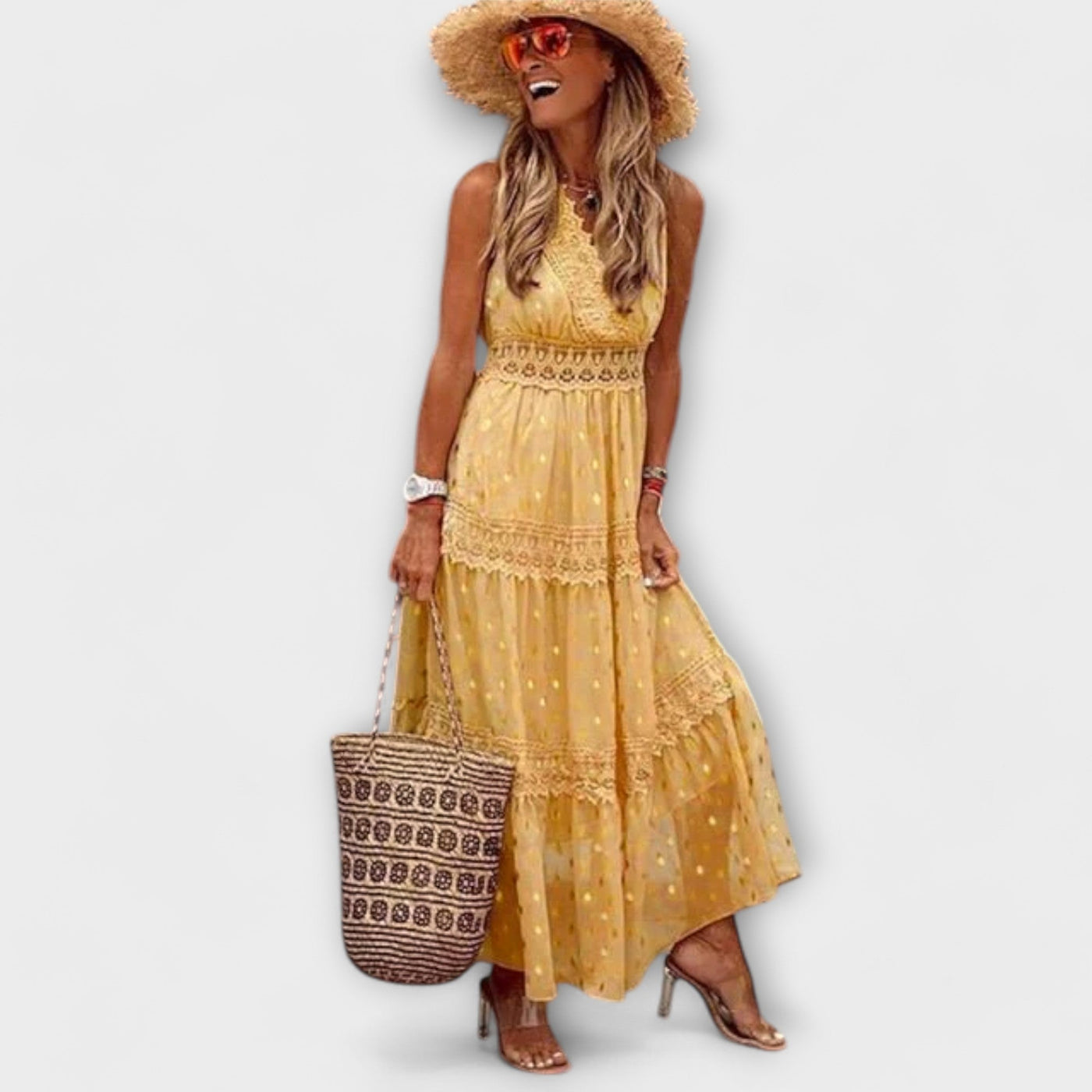 Lola - Bohemian Lace Maxi Dress