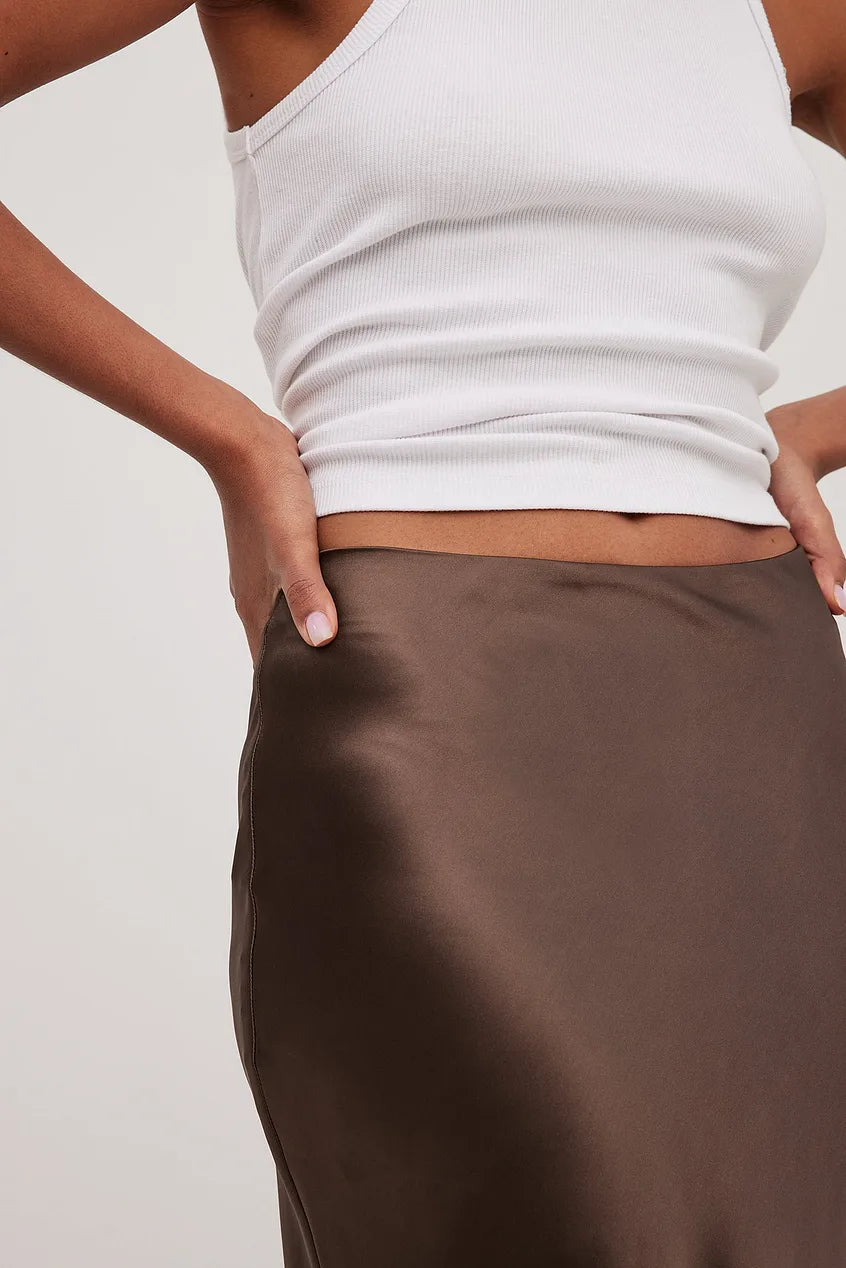 Hohe Taille Satinrock – Leona