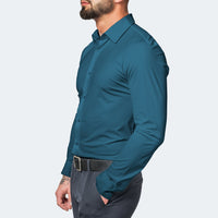 Jonathan | Herren Knitterfreies Stretchhemd in Türkis