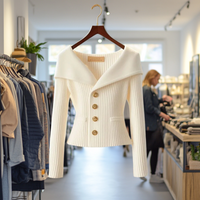 Nele | Feminine Wandelbare Strickjacke in Weiß
