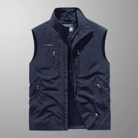 Niklas | Herren Ärmellose Cargo Gilet mit Reißverschluss in Marineblau