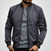Niklas | Herren Klassische Bomber Übergangsjacke in Dunkelgrau