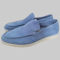 Niklas | Herren Lässige Slip-On Leder Loafer in Hellblau