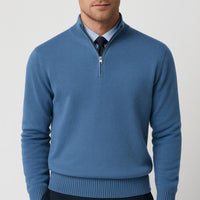 Noah | Herren Klassischer Stehkragen Cardigan in Blau