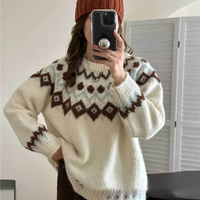 Almira | Damen Norweger Pullover | Elegant in Cremeweiß