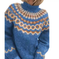 Haydee | Damen Norweger Pullover | Khaki in Blau