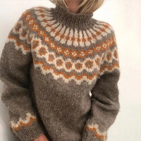 Haydee | Damen Norweger Pullover | Khaki in Khaki