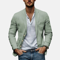 Lorenzio™ | Eleganter Sommerblazer aus leichtem Leinen in Hellgrün