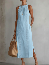 Liana | Fließendes Sommer-Midikleid in Blau