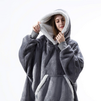 Felicity | Damen Oversize Hoodie | Rosa in Grau