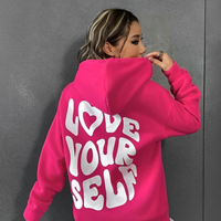 Tiffany | Damen Oversize Hoodie | Schwarz in Rosenrot