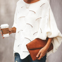 Jemelyn | Damen Oversize Pullover | Strick in Weiß
