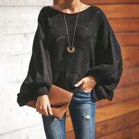 Jemelyn | Damen Oversize Pullover | Strick in Schwarz