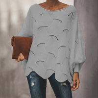 Jemelyn | Damen Oversize Pullover | Strick in Grau
