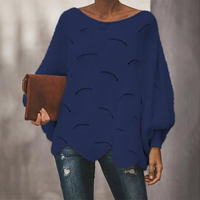 Jemelyn | Damen Oversize Pullover | Strick in Marineblau