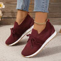 Lea - Atmungsaktive Slip-On-Sneakers aus Strick für Damen | Lässige, leichte Slip-On-Sneaker in Rot