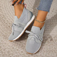 Lea - Atmungsaktive Slip-On-Sneakers aus Strick für Damen | Lässige, leichte Slip-On-Sneaker in Grau